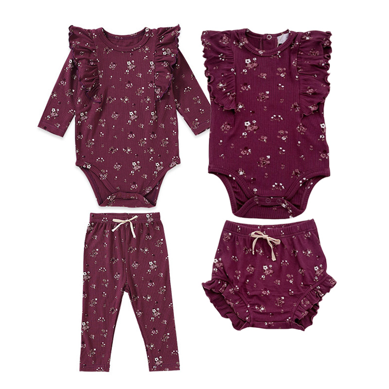 Newborn Baby Girl Romper Floral - 0-24M yenidoğan bebek kız giysileri ayarlamak