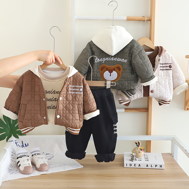 Toddler Boy Winter Fleece Jacket - 2025 Kış Çocuk Erkek 3 Parça
