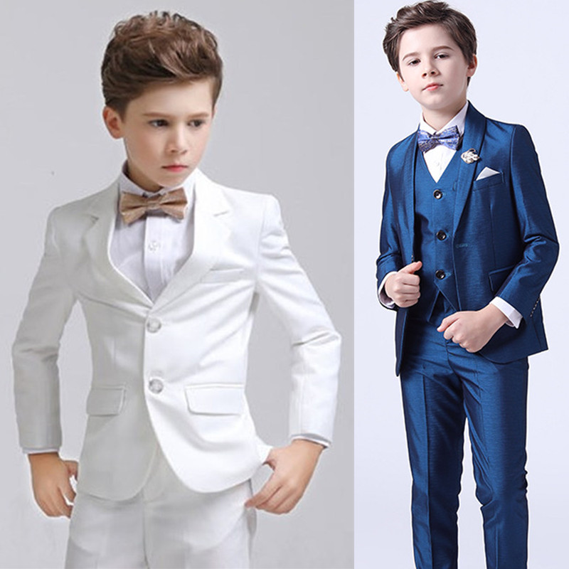 Baby Boy Suit Set Baptism - Çocuk Boys beyaz Blazer yelek pantolon
