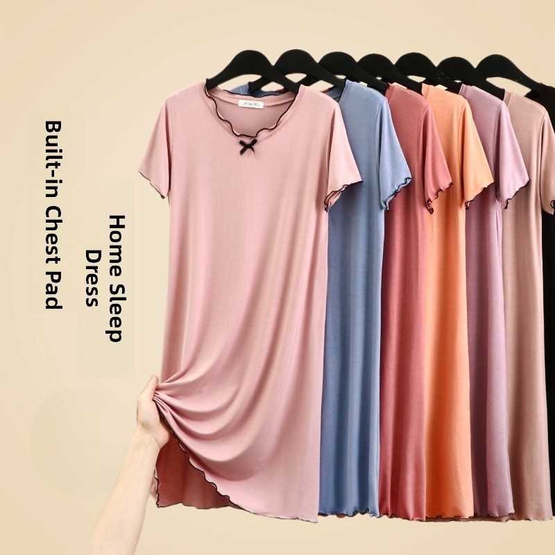 Maternity Wear - Modal Uyku Elbisesi Kadın Yaz Kısa
