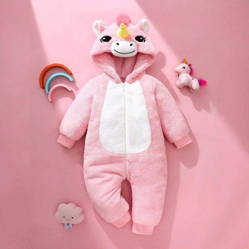 Yenidoğan Bebek Pembe Unicorn  - Cotton Baby Onesies Zipper incelemesi ve fiyatı