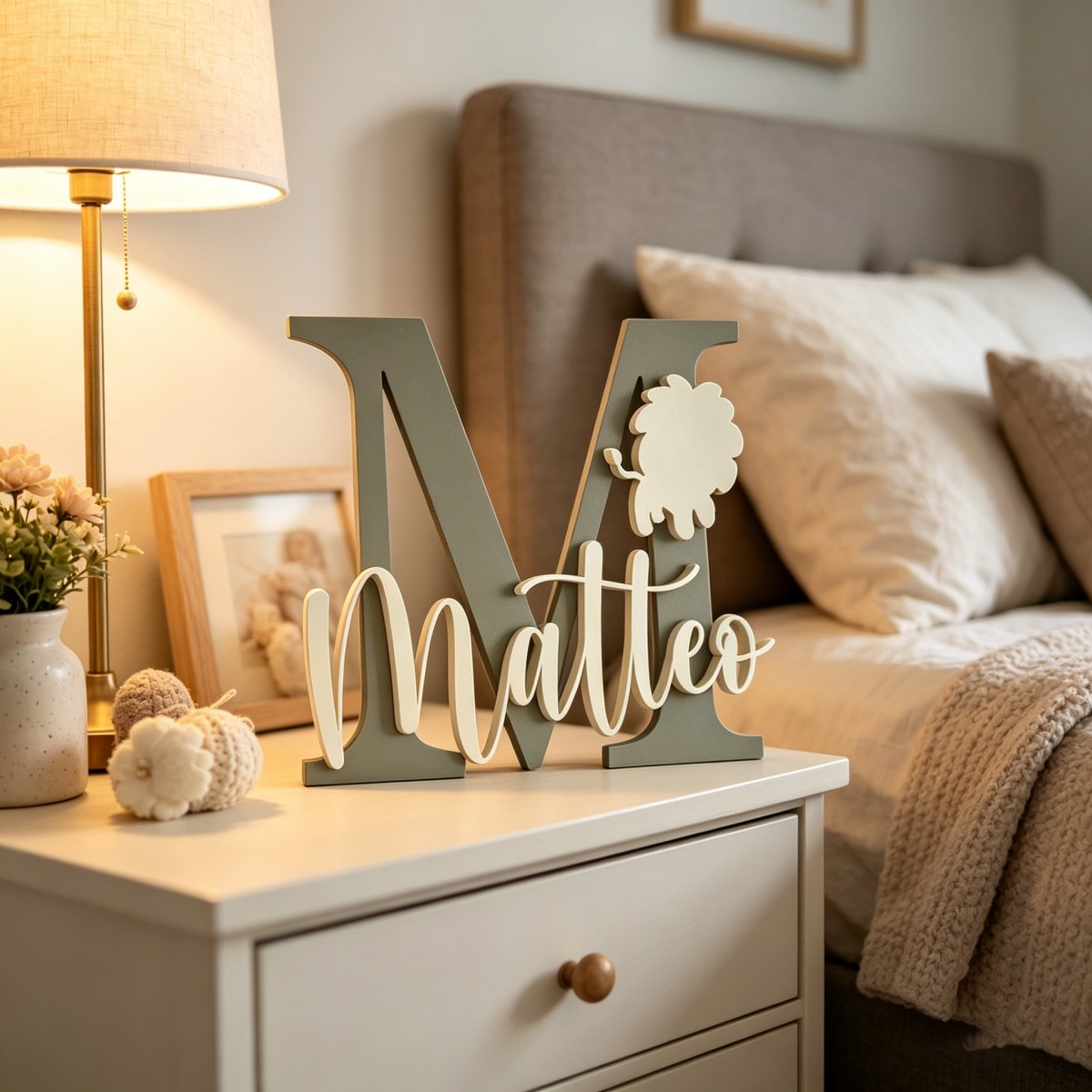 1 adet özel aslan adı ve ilk a - Nursery incelemesi ve fiyatı
