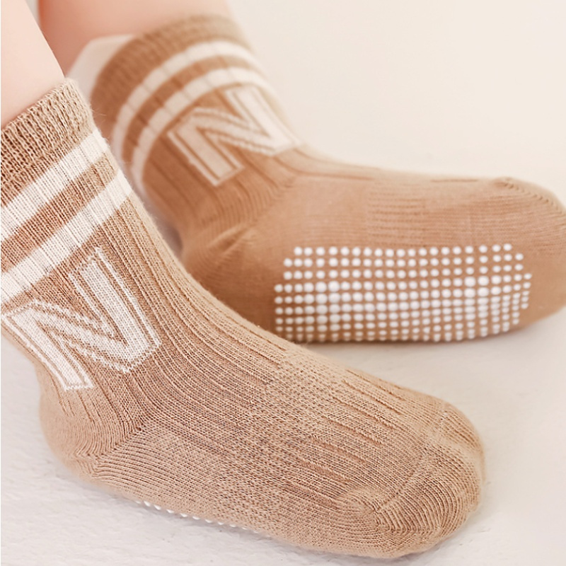 3 çift/grup çocuk Pamuk Mektup - Unisex Baby Socks Non Slip incelemesi ve fiyatı