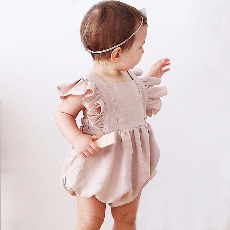 Bebek Kız Çocuk Yazlık Tulumla - Baby Summer Linen Sleeveless Jumpsuit incelemesi ve fiyatı